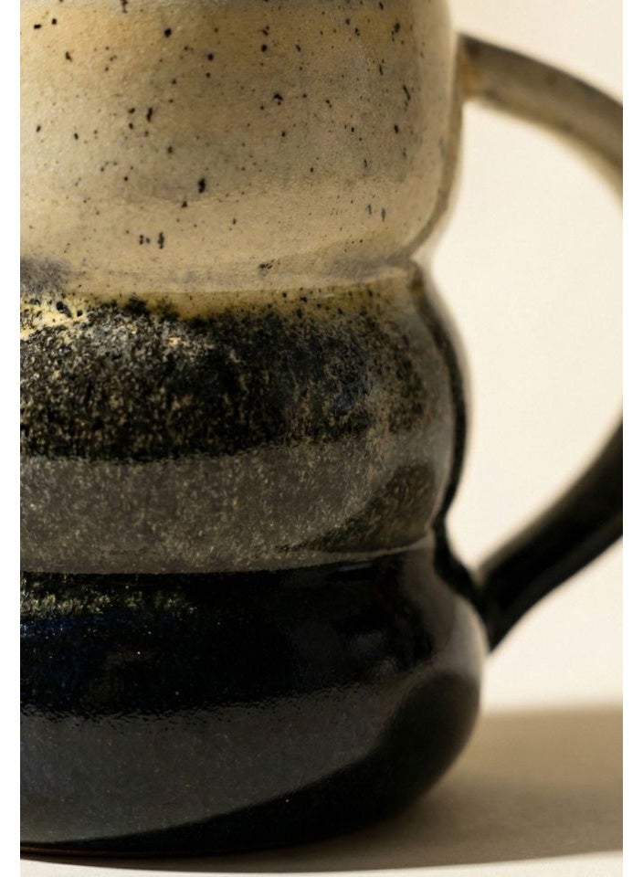 Casa Home 300ml Ceramic Mug Cream & Charcoal, Heat-Resistant, Microwave/Oven/Dishwasher Safe - Image 2